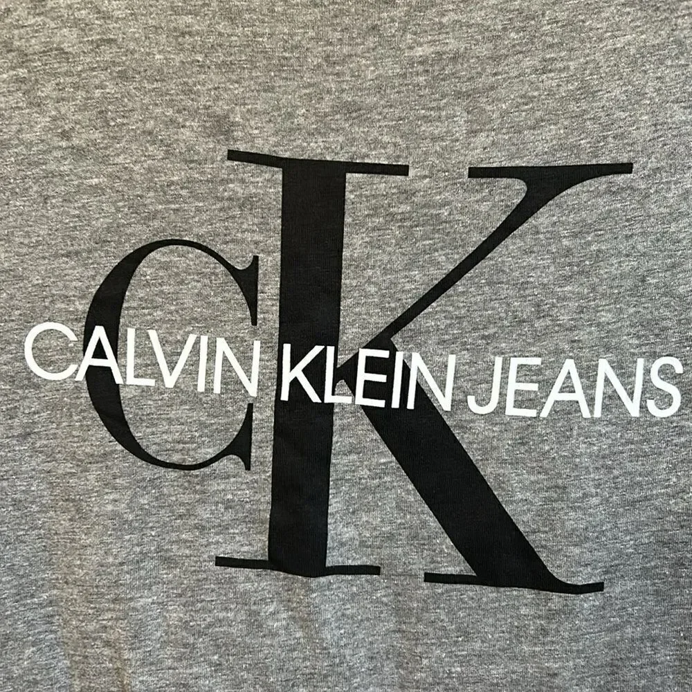 NWT Calvin Klein Jeans Boy’s Logo Short Sleeve T-Shirt Medium Gray Heather S(8)